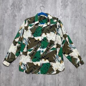 Vintage Gitano Abstract Novelty Print Long Sleeve Button Up Shirt Men's‎ Large